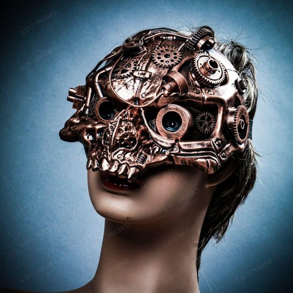 Halloween Steampunk Ghost Skull Robotic Masquerade - Picture 1 of 8